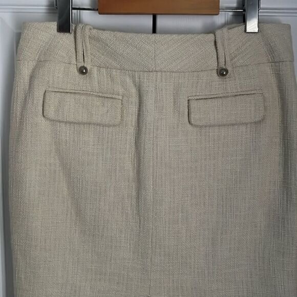 Club Monaco Cream Cotton Tweed Skirt Size 8 - Picture 6 of 11